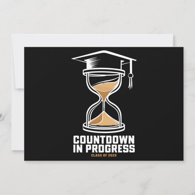 Högre klass 2025 nedräkning till Studenten Gift Inbjudningar (Framsida)