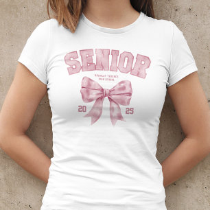 Högre klass 2025 Rosa Bow Studenten År T Shirt