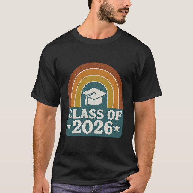 "Högre klass 2026" Retro Studenten T Shirt (Framsida)