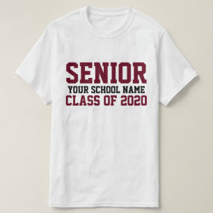 Högre klass för 2020 Maron Anpassningsbar Text S T Shirt
