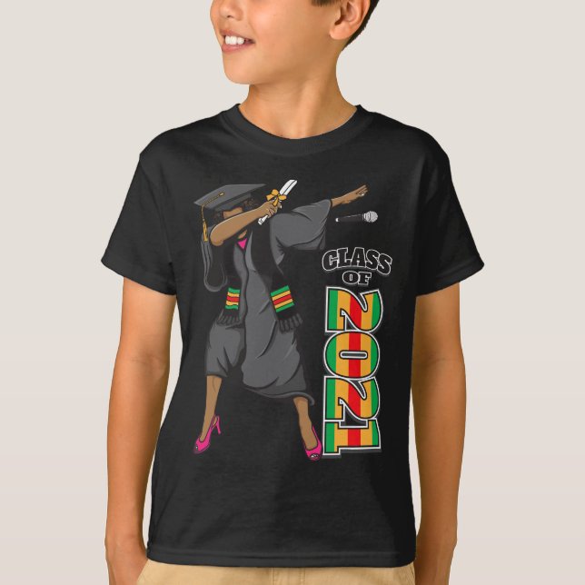 Högre klass i African Kente Studenten Sto 2021 T Shirt (Framsida)