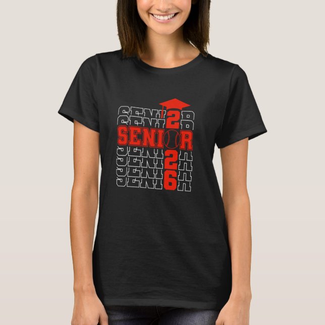 Högre klass i Red Baseball från 2026 Studenten 202 T Shirt (Framsida)