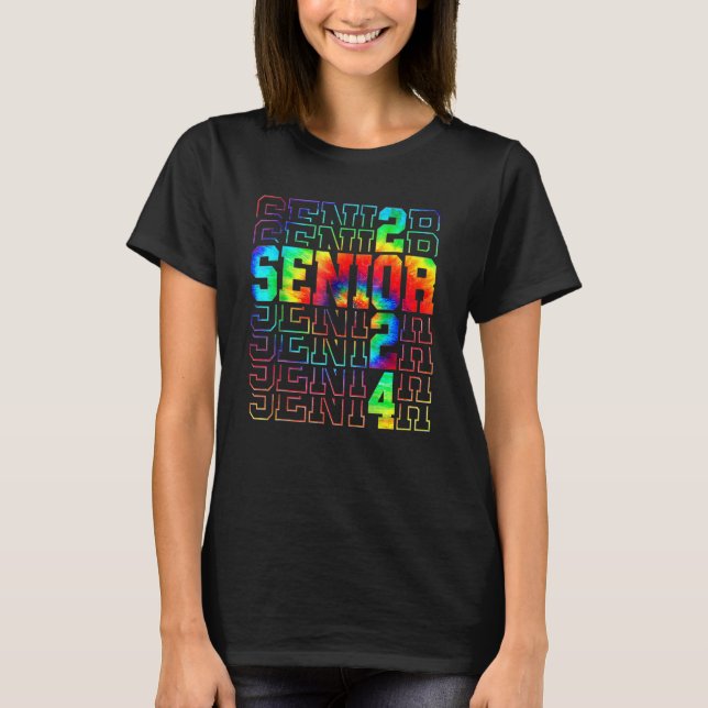 Högre klass i Studenten 2024 Tie Dye Senior 202 T Shirt (Framsida)