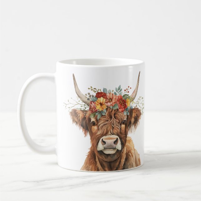 Högre land Cow. Kaffemugg (Vänster)