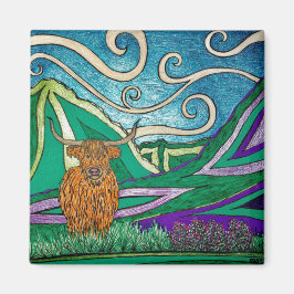 Högre land Cow - Magnet
