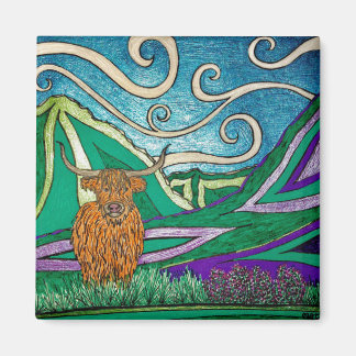 Högre land Cow - Magnet