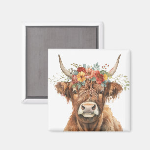Högre land Cow. Magnet
