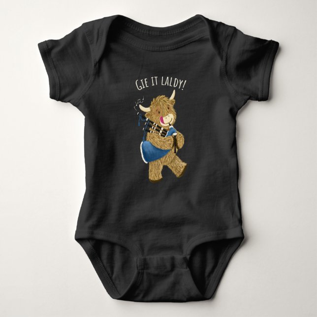 Högre land Cow och Bagpipes säger att det är sent! T Shirt (Framsida)