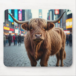 Högre land Cow på Times Square Musmatta