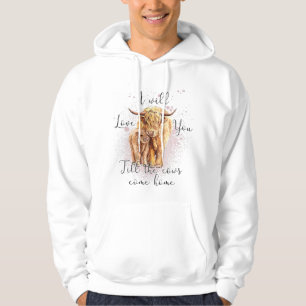Högre land Kow Western jag Kärlekar dig till korna Hoodie