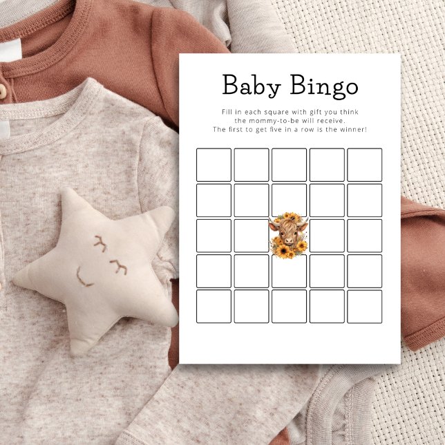 Högre landskort för Bingo Baby Shower-spel Inbjudningar (Skapare uppladdad)
