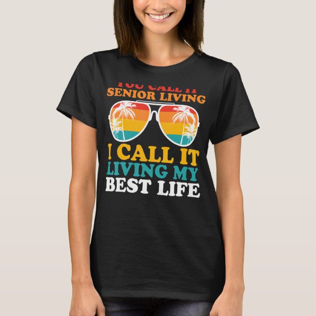 Högre leende äldre äldre pensionärer t shirt (Framsida)