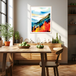 Högre liggande bergslandskap Inspired Poster