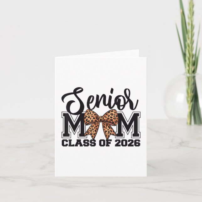 Högre Mamma Cl av 2026 Studenten Leopard Coquette Kort (Framsida)