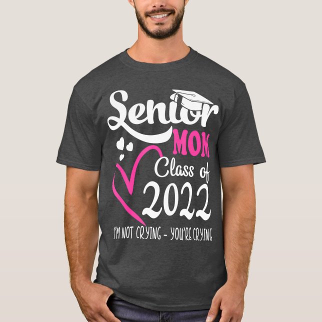 Högre Mamma i en klass av 2022 års hjärtskola T Shirt (Framsida)