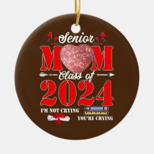 Högre Mamma i klass 2024 Student Heart Julgransprydnad Keramik