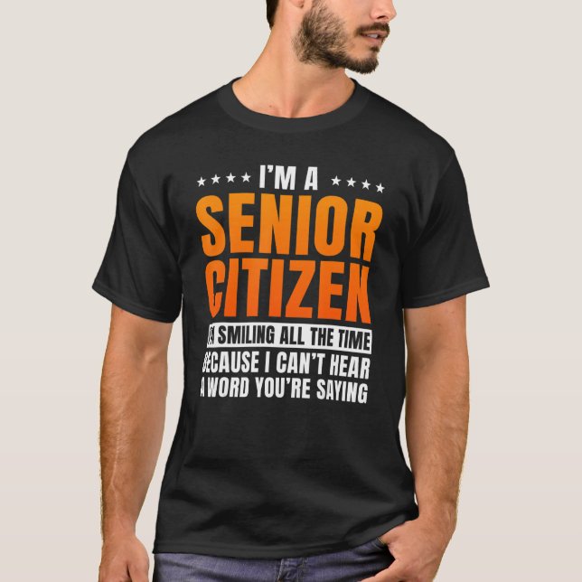 Högre medborgare, pensionär, äldre t shirt (Framsida)