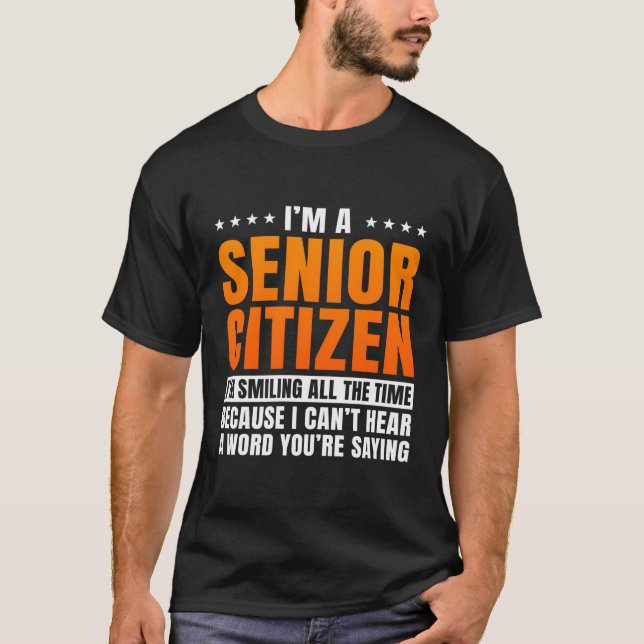 Högre medborgare, pensionär, äldre t shirt (Framsida)