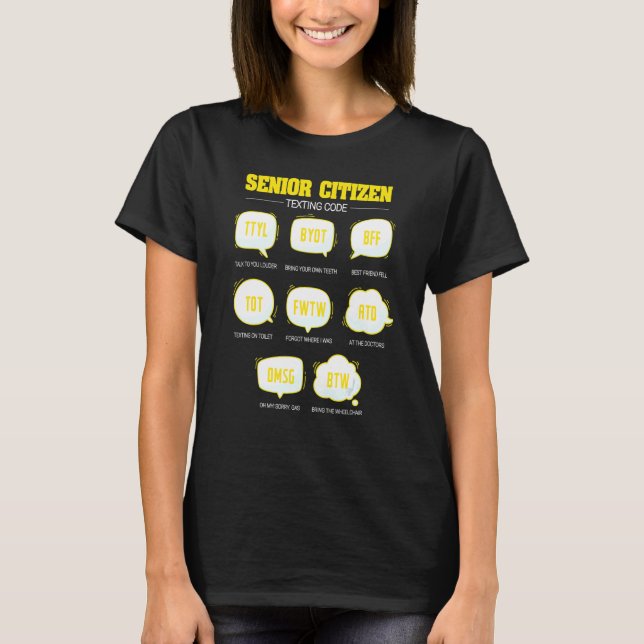 Högre medborgare Textilarkod Äldre T Shirt (Framsida)