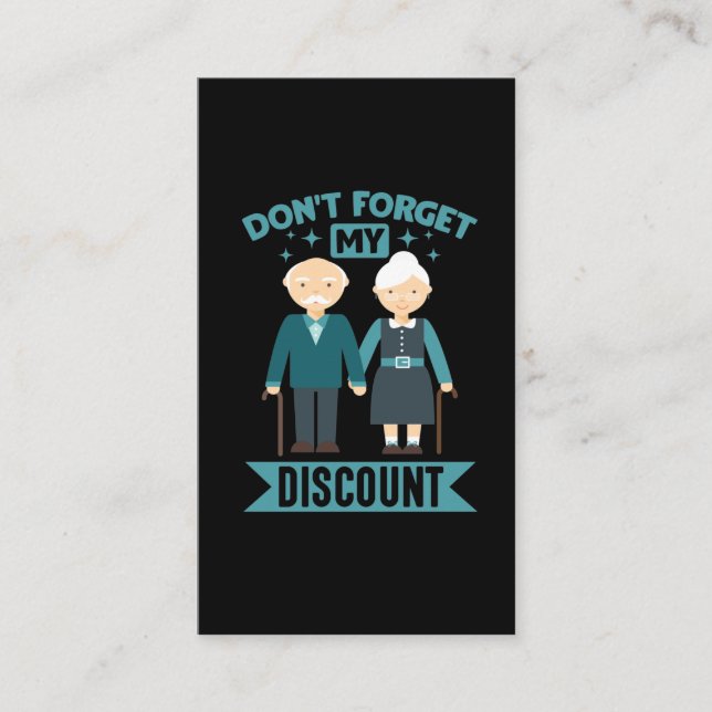 Högre medborgarrabatt pensionerade äldre föräldrar visitkort (Framsida)