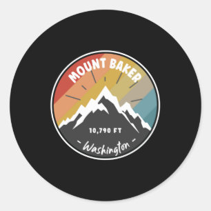 Högre på Mount Baker - Washington Runt Klistermärke