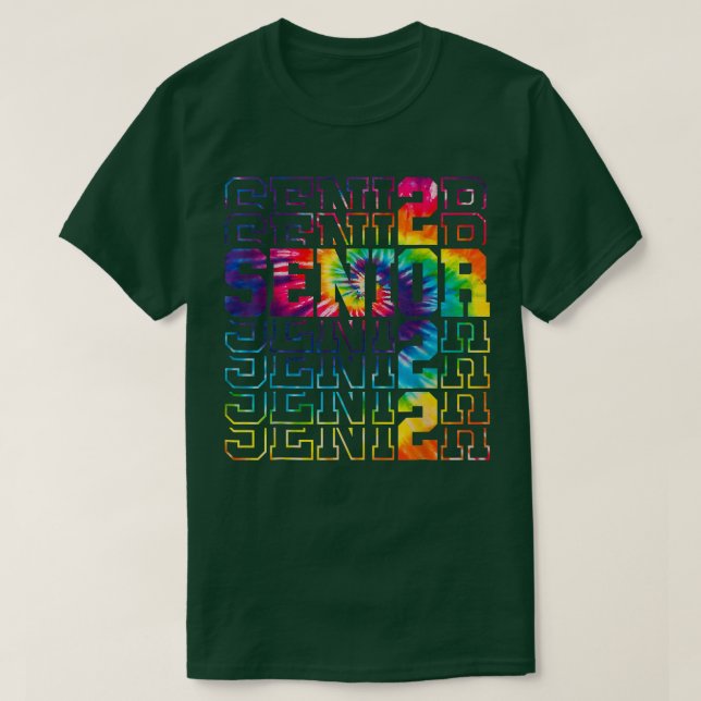Högre Studenten Gift-klass 2022: Senior Tie Dy T Shirt (Design framsida)