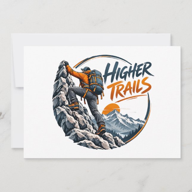 Högre Trails Bergsklättringsäventyr Inbjudningar (Framsida)