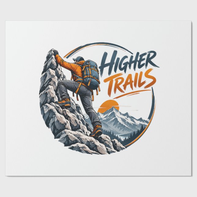 Högre Trails Bergsklättringsäventyr Presentpapper (Platt)