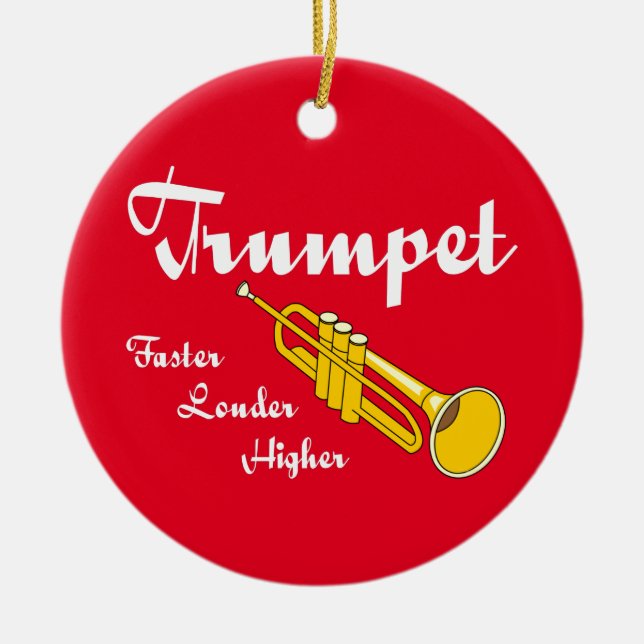 Högre trumpet julgransprydnad keramik (Framsidan)