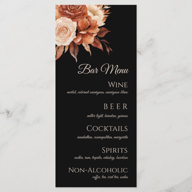 Högre vattenfärg, höst - Bröllop-meny - Meny (Baksida)