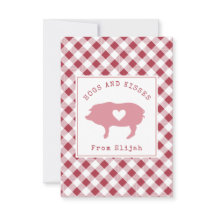 Hogs & Kisses Photo Gingham Classroom Valentine