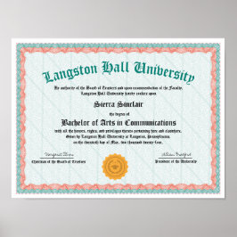 Högskola eller Universitet Diplom Replika Affisch