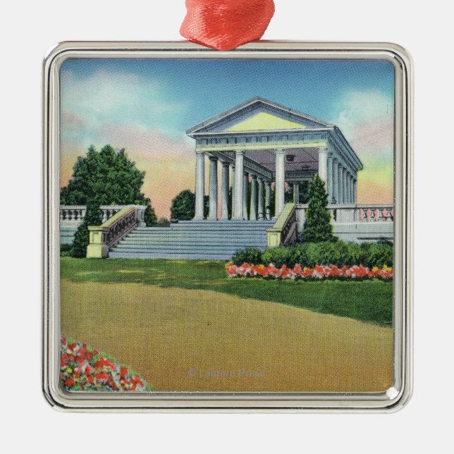 Högskolabacken parkerar beskådar av den Dudley Julgransprydnad Metall (Framsidan)