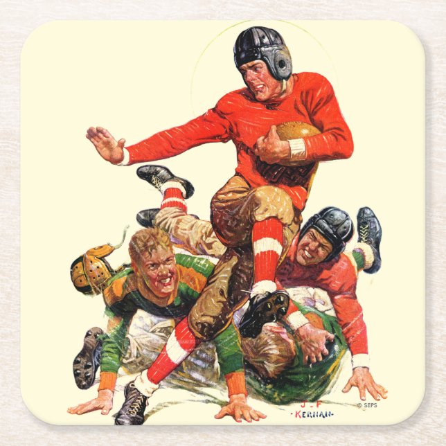 Högskolafotboll Underlägg Papper Kvadrat (Framsidan)