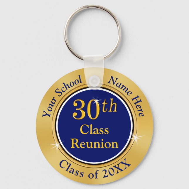 Högskoleåterförening för marinblå och Guld 30 år Nyckelring (Framsida)