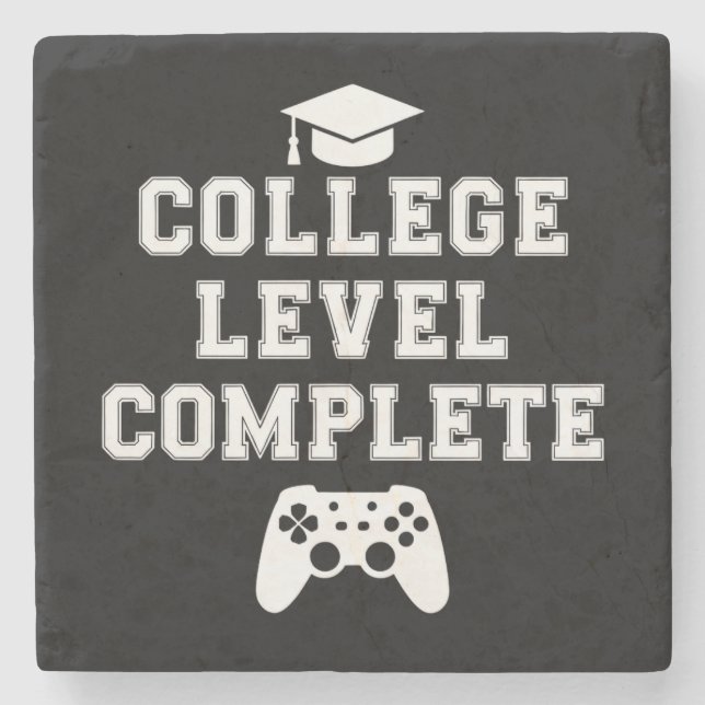 Högskoleexamen Färdig Gamer Spelande Stenunderlägg (Framsidan)