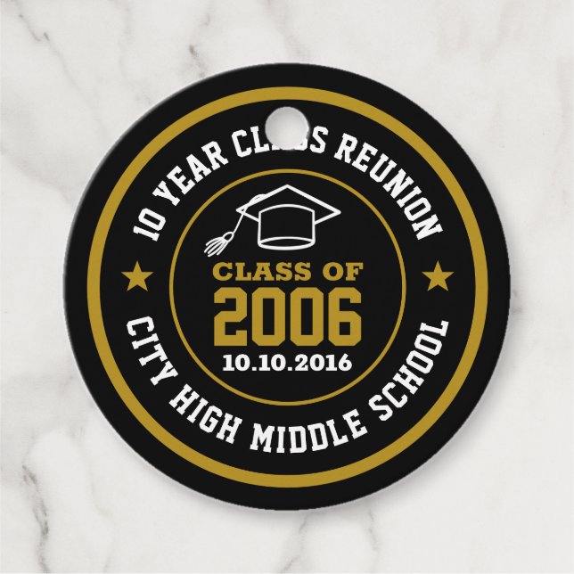 Högskoleexamen i återförening gåvor etiketter (Framsida)