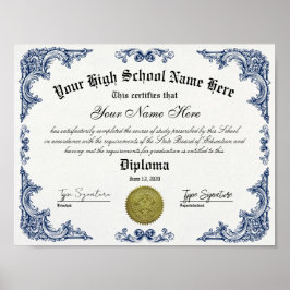 Högskoleexamen i student, GED-certifikat Poster