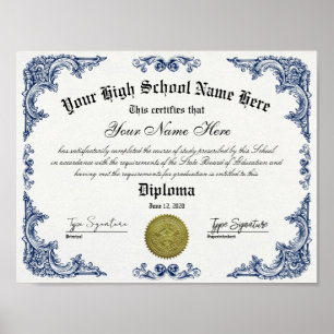 Högskoleexamen i student, GED-certifikat Poster