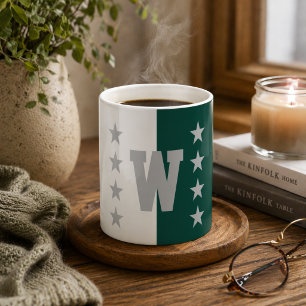 Högskolefärger Jägaregrön & Vit Kaffemugg