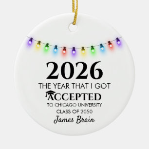 Högskolegodkännandeornament, högskoleornament, julgransprydnad keramik