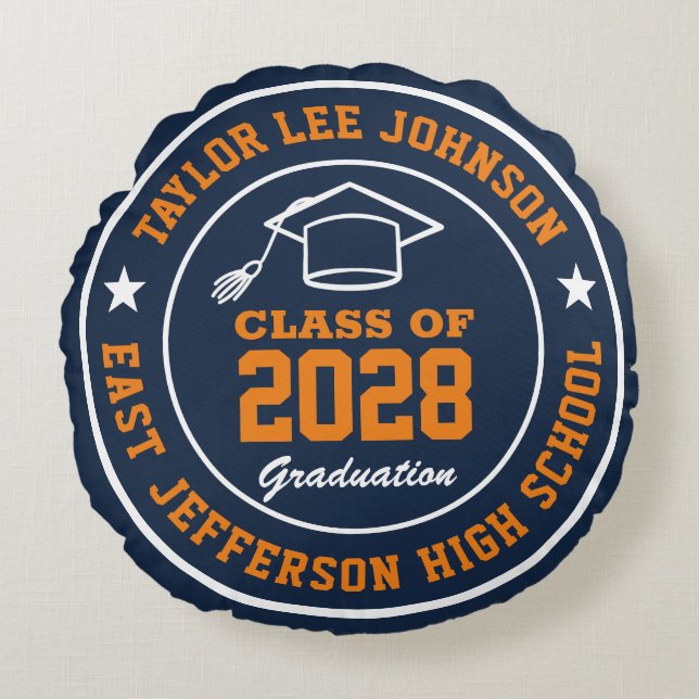 Högskolehögskolehögskolan Studenten - klass Grad Rund Kudde (Framsidan)