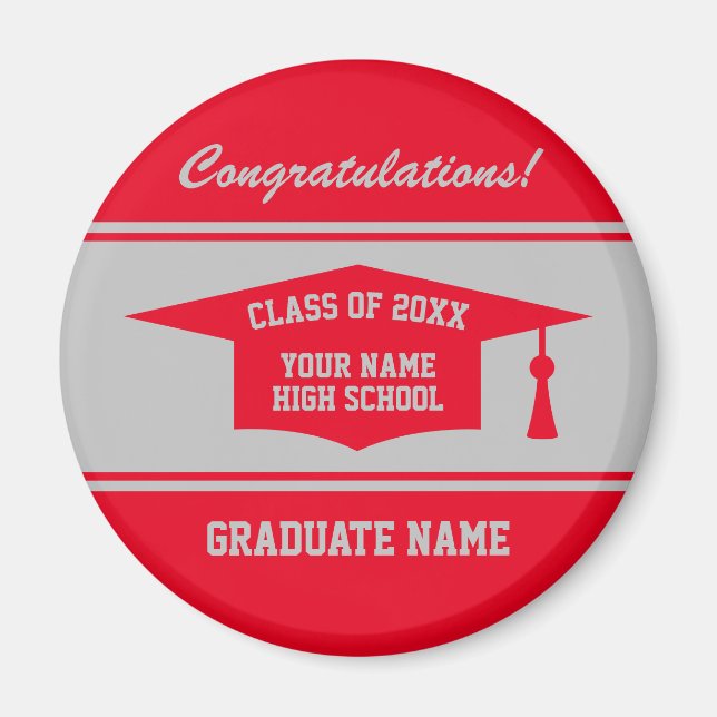 Högskoleläknare i studenten-klass, årslaluminum magnet (Framsidan)