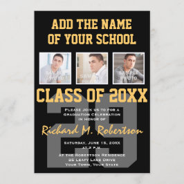 Högskoleteamet Idrottsman Färger Studenten Inbjudningar