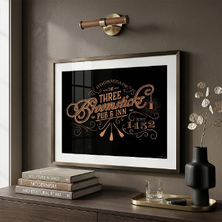 HOGSMEADE™ THE THREE BROOMSTICKS™ Pub & Värdshus Poster