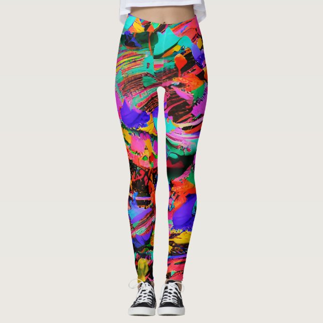 Högspänningsabstraktion Leggings (Framsida)