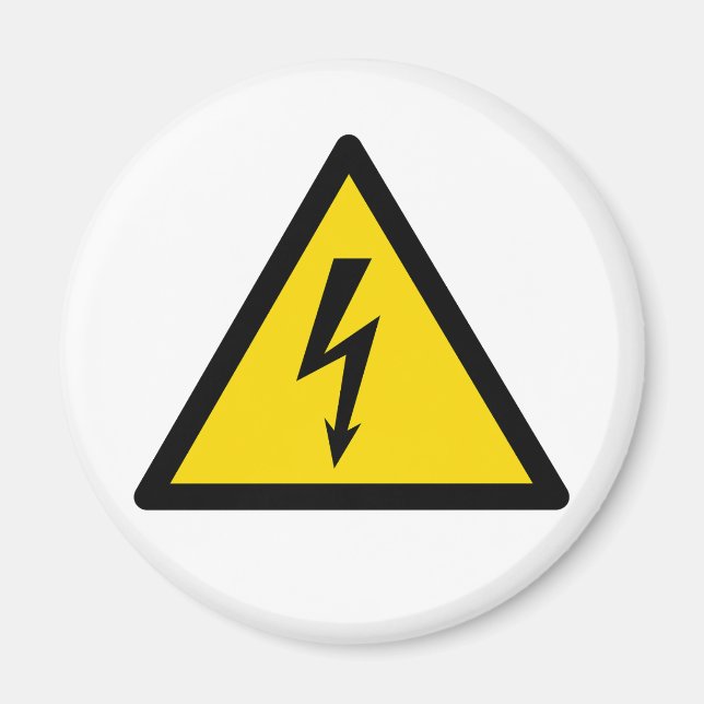 högspänningsskylt elektrisk symbol försiktighet fa magnet (Framsidan)