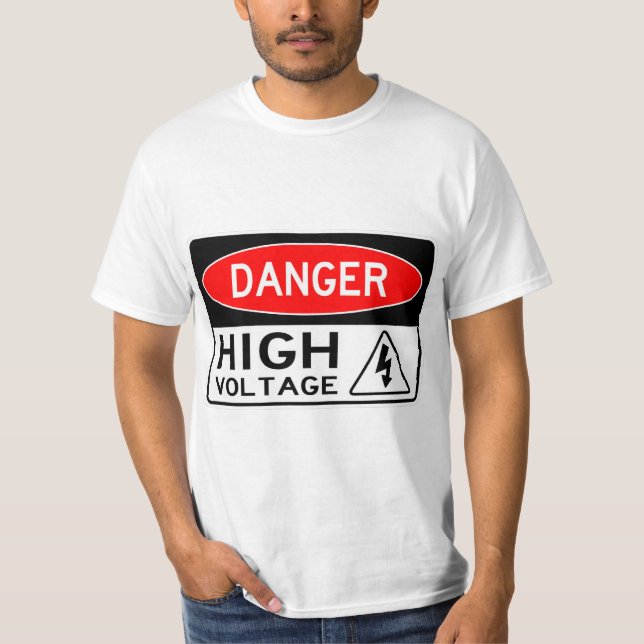 Högspänningsskylt, mycket Roligt T Shirt (Framsida)