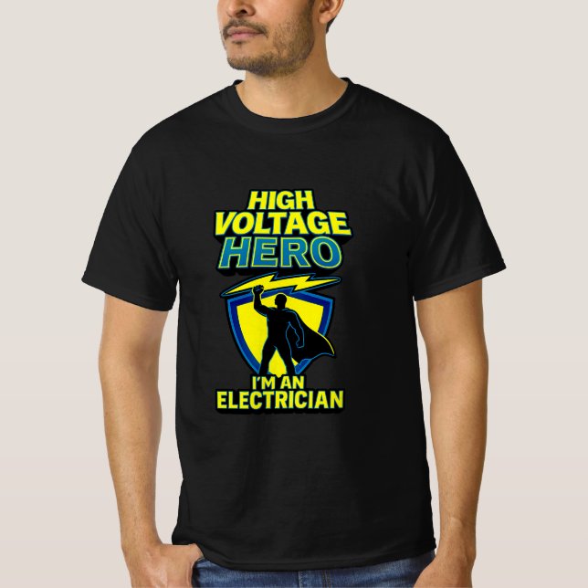Högspänningssuperhjälte Electrician T-Shirt (Framsida)