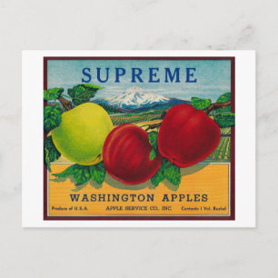 Högsta Apple-etikett - delstaten Washington Vykort